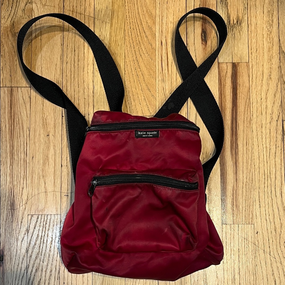 Kate Spade YTK Red nylon mini backpack